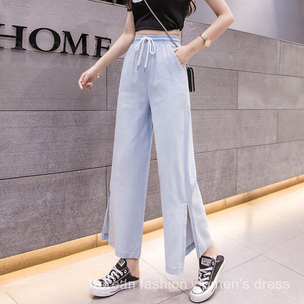 Quần Jeans Lửng Ống Rộng Thời Trang Dành Cho Nữ