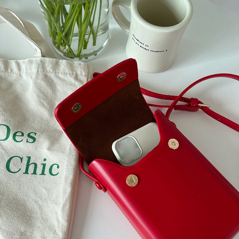 Ielgy Túi Đeo Chéo Đựng Điện Thoại Kết Cấu Đơn Giản Phong Cách niche Nhỏ Dành Cho Bạn Nữ