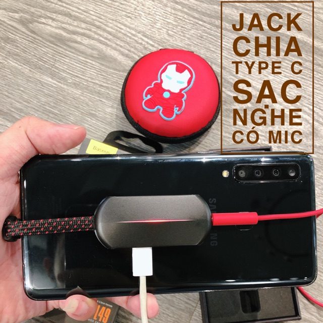 Jack Type C Chia Sạc Nghe Cổng 3.5mm Mic được khi chơi PUBG Mobile