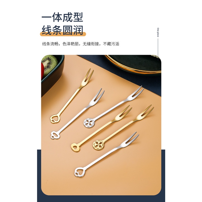 Nĩa Ăn Trái Cây Tráng Miệng Bằng Thép Không Gỉ 304 Cao Cấp