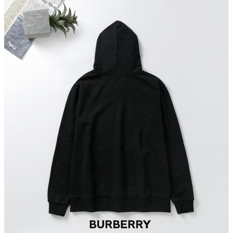 Áo hoodie cotton in chữ Burberry thời trang cho nam và nữ