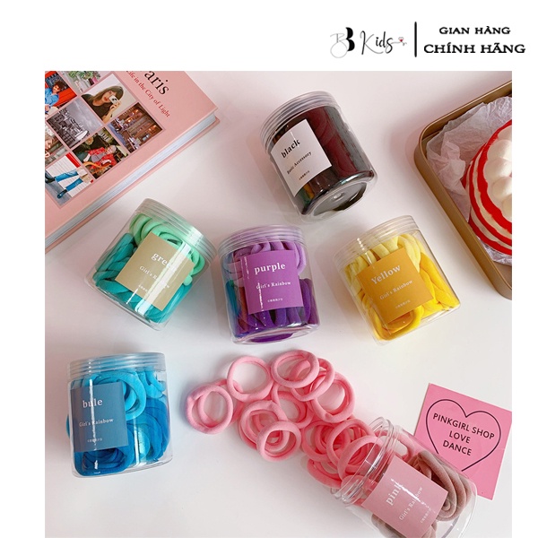 Hộp 50 Buộc Tóc BB Kids Siêu Co Giãn