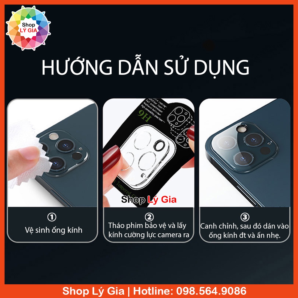 Kính cường lực Camera 9H Cho iPhone 13 / iPhone 12 / iPhone 11