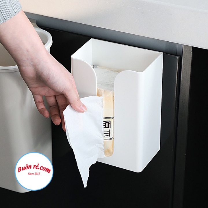 Hộp đựng khăn giấy chữ nhật dán tường nhà tắm đa năng - Hộp đựng giấy ăn dán tường nhà bếp xinh xắn Br 00784