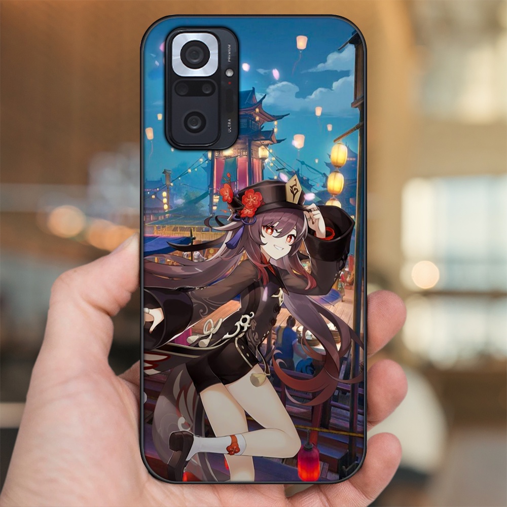 Ốp lưng Xiaomi Redmi Note 10 Pro viền đen in hình Hutao Genshin Impact