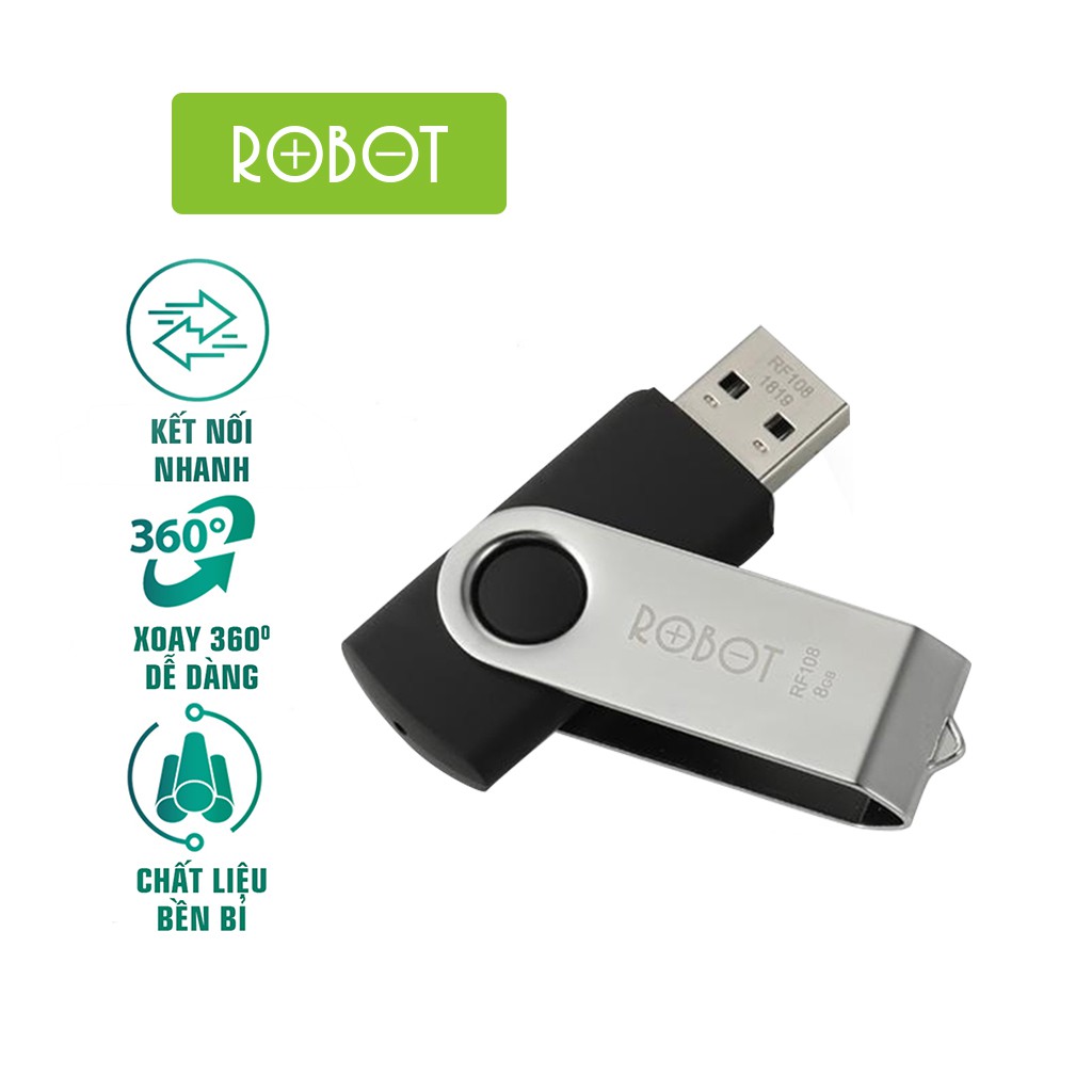 USB 8GB/16GB ROBOT RF108/RF116 2.0 Kết Nối Nhanh Tốc Độ Ghi Đọc Nhanh Siêu Nhẹ | BigBuy360 - bigbuy360.vn