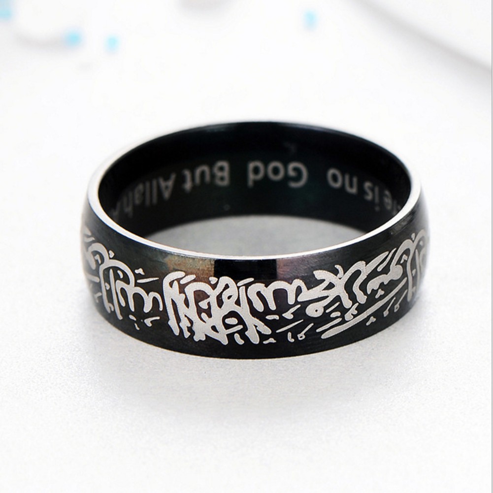 Nhẫn Thép Titan Phong Cách Hồi Giáo Cho Cặp Đôi