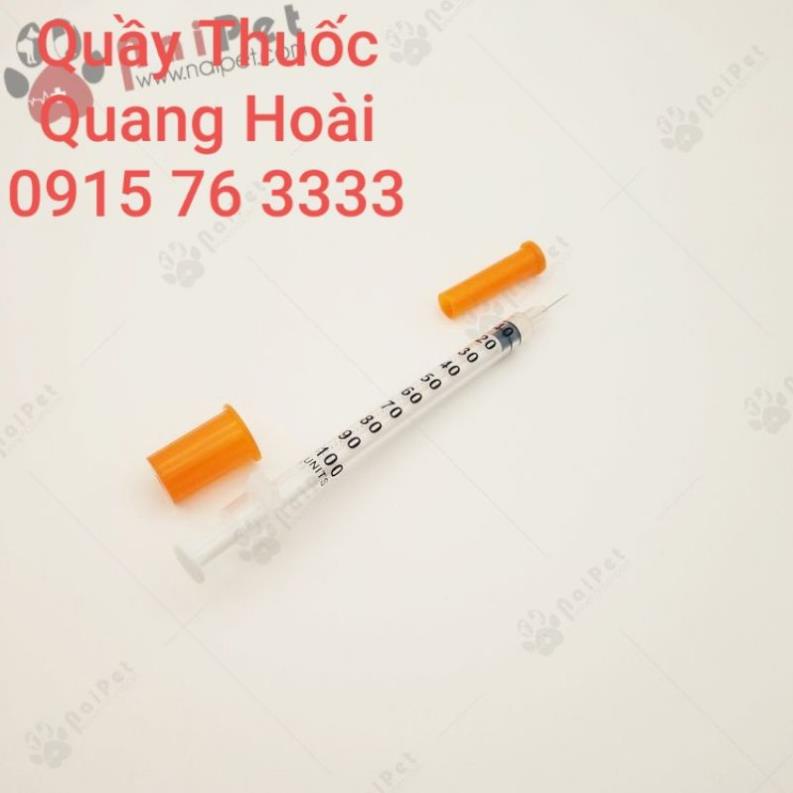 Hộp 100 chiếc xi lanh tiêm Thẩm mỹ, Bơm kim tiêm tiểu đường 100ui Mediplast / Promisemed 1ml u40 u100