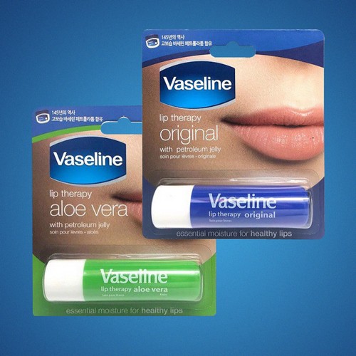 Bộ 2 son dưỡng môi Vaseline Lô Hội và Mềm Mịn dạng thỏi (4.8g x2)