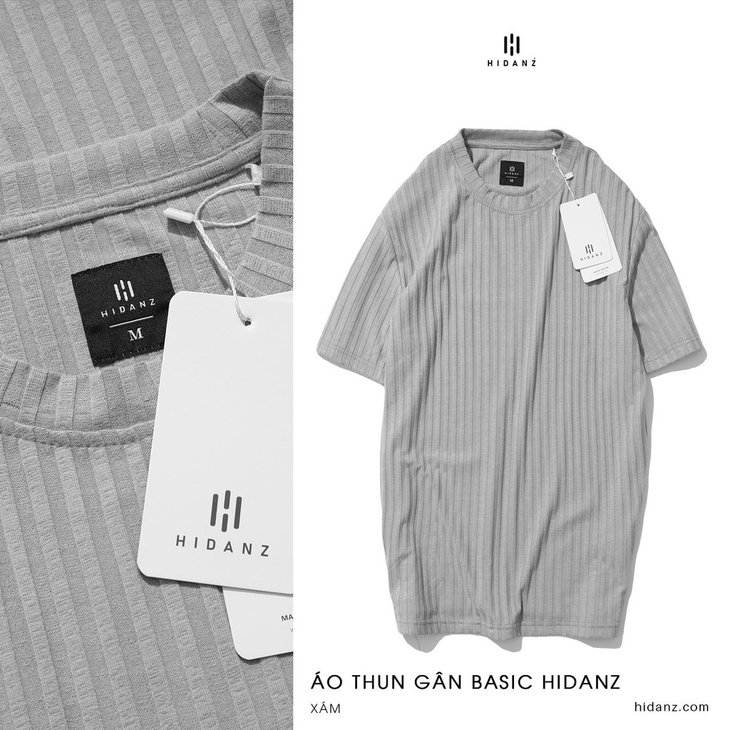 Áo thun nam basic HIDANZ mã ATG01 - chất Craysall sợi thun gân co giãn - mềm mại - thoải mái - thoáng mát | BigBuy360 - bigbuy360.vn