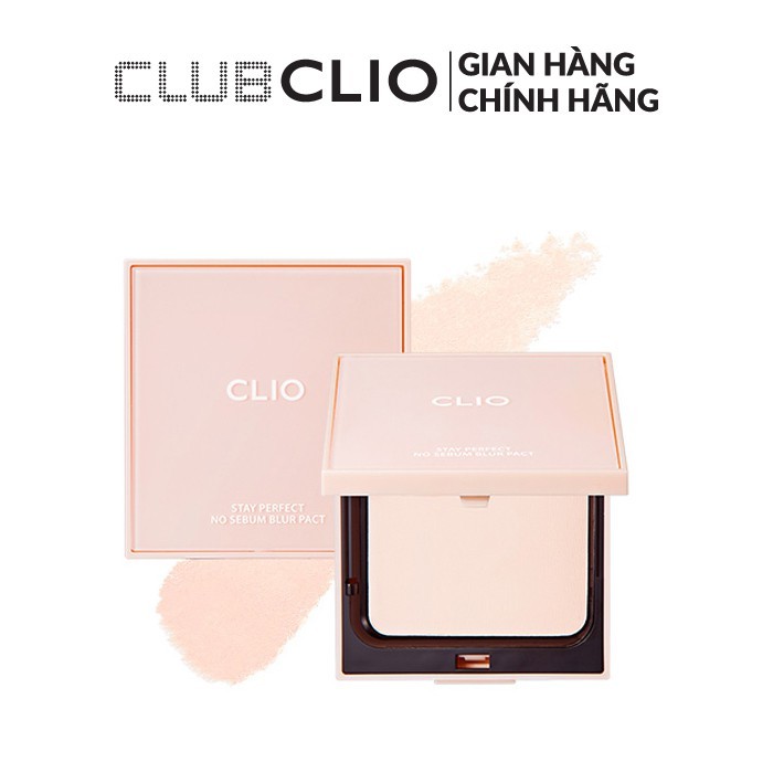 (HSD-01/10/23)Phấn Phủ Dạng Nén CLIO STAY PERFECT NO SEBUM BLUR PACT 10g