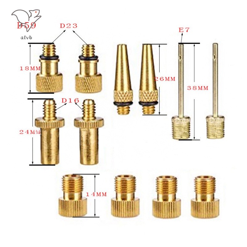 Bộ 12 đầu chuyển đổi van bơm hơi xe đạp/xe máy