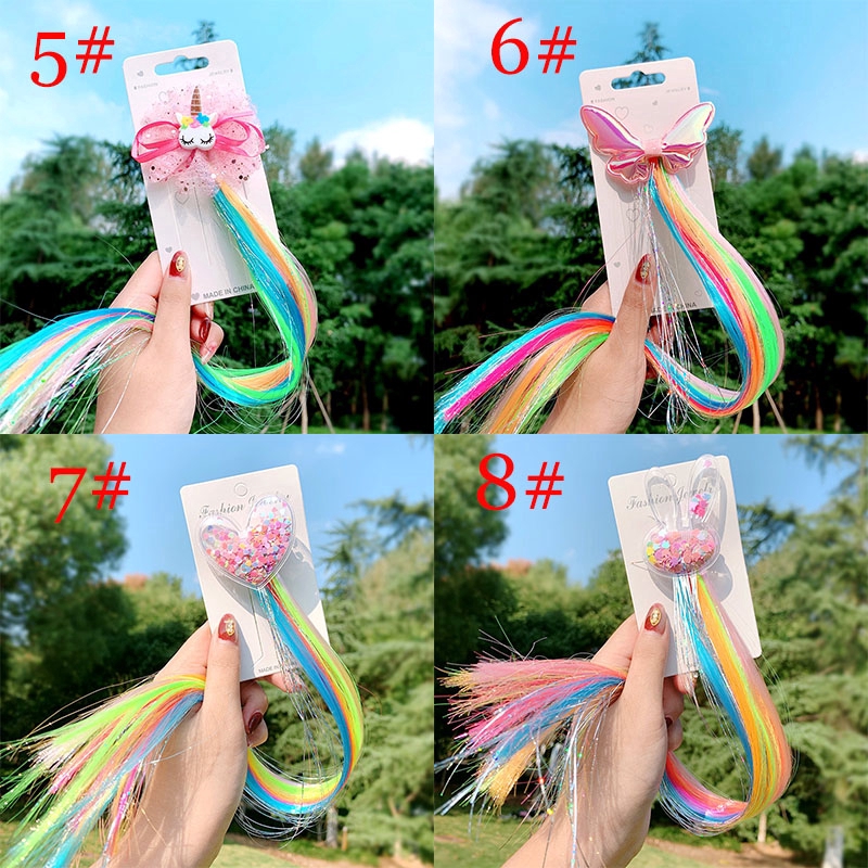 Kẹp Tóc Giả Hình Kỳ Lân / Ngôi Sao Nhiều Màu Sắc Dễ Thương Cho Bé Gái