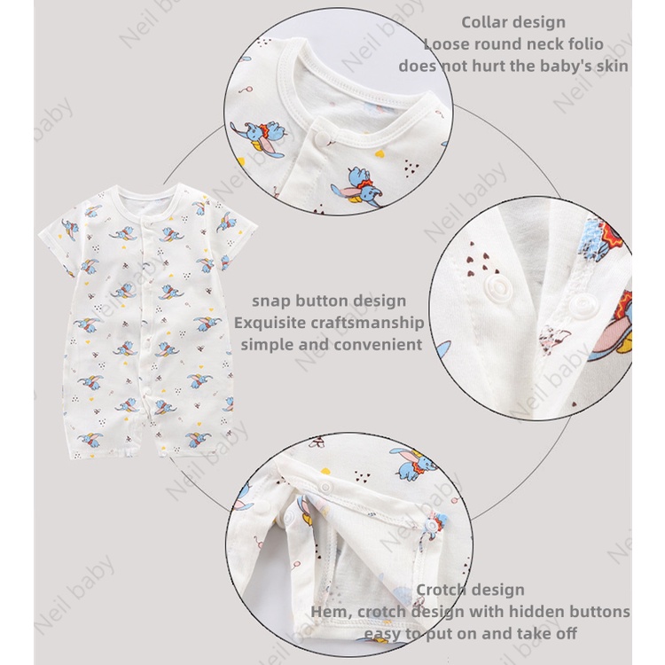 Body ngắn tay cho bé trai, bé gái, bodysuit liền thân 100% cotton Áo Liền Quần Ngắn Tay Vải Mỏng Cho Bé Sơ Sinh