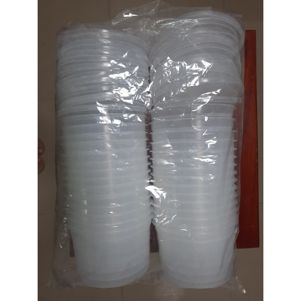 50 cái Hộp nhựa hình tròn có nắp