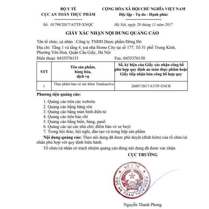 Viên uống TENDOACTIVE giúp hỗ trợ phục hồi các trường hợp bị tổn thương gân, hộp 30 viên – Health Pharmacy