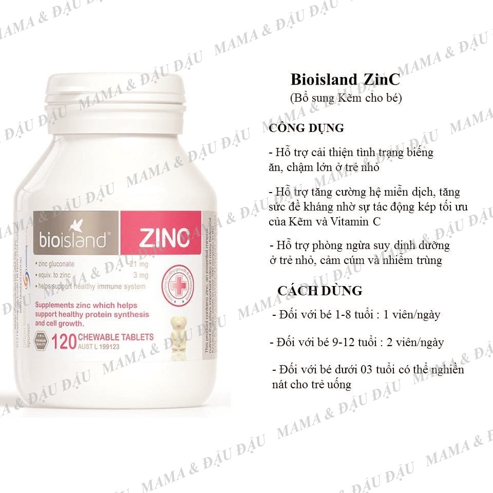 Kẹo Kẽm GẤU ZINC BIO ISLAND giúp bé khoẻ mạnh tăng đề kháng - hộp 120 viên