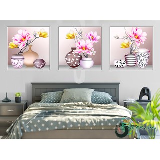 Tranh đính đá bình hoa nghệ thuật kt:146×50 cm