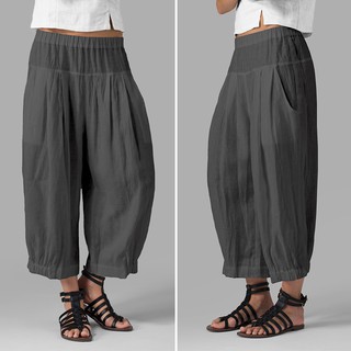 Quần đáy thụng lưng cao dáng rộng có túi