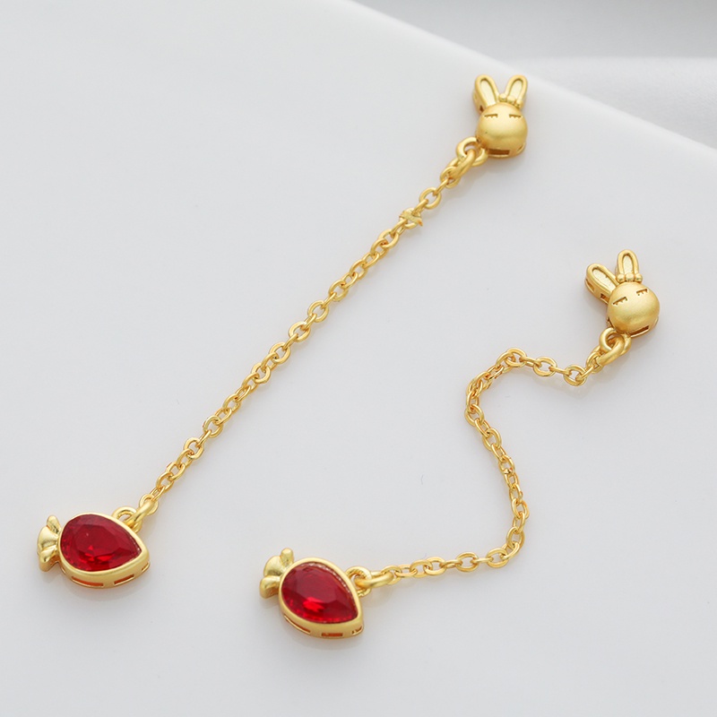 Dây Chuyền Màu Vàng Kim Mặt Đá Kim Cương Màu Vàng Đồng Hình Thỏ Con Bảo Vệ An Toàn Làm Trang Sức Vòng Tay Dây Chuyền An Toàn diy