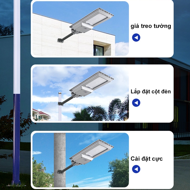 Đèn Năng Lượng Mặt Trời 3000W, Đèn Đường,Sân Vườn,Tấm pin siêu to hấp thụ nắng tối đa,IP67 Chống Nước