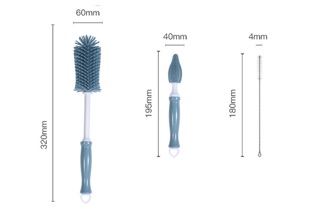 Cọ bình sữa silicon 3 chi tiết cao cấp