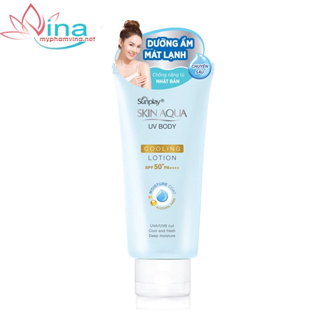 KEM CHỐNG NẮNG DƯỠNG THỂ MÁT LẠNH SUNPLAY SKIN AQUA UV BODY COOLING LOTION (150G)