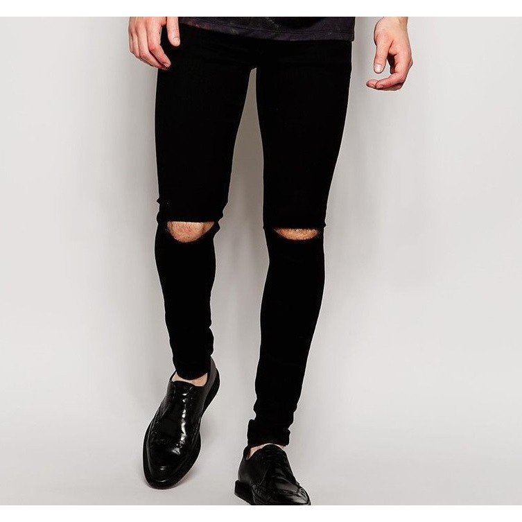 Quần jean nam rách gối size 28 đến 37 chất jean giãn, số 330