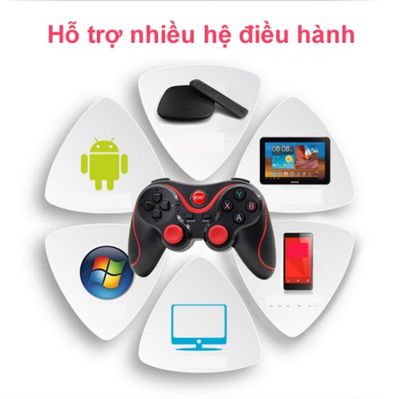 Tay Cầm Chơi Game X3/T3 Có Bluetooth Cho Smartphone, PC, Laptop, Android, IOS, Windows Có Giá Kẹp Điện Thoại