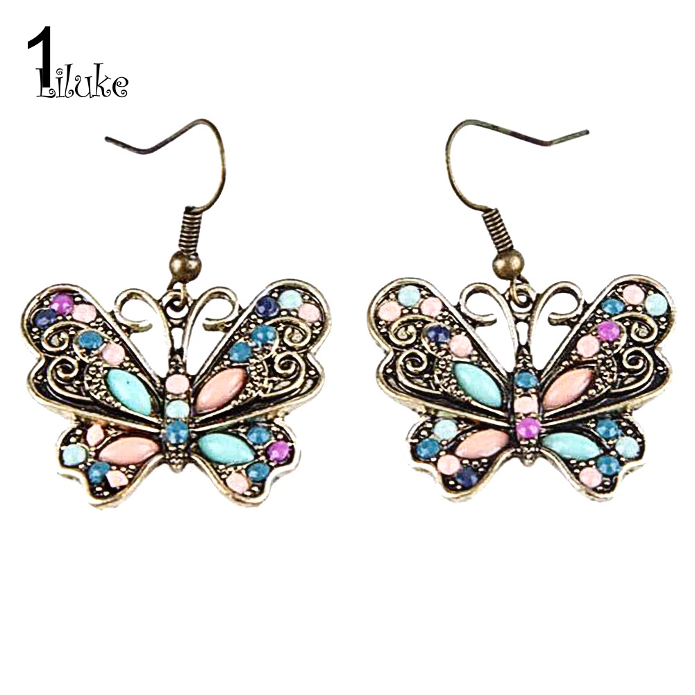 Đôi Khuyên Tai HìNh ChuồN ChuồN ChuồN ĐíNh Kim Cương Giả NhiềU Mà