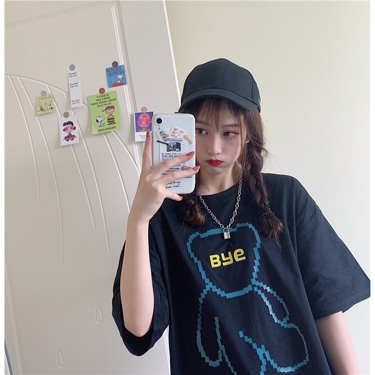 Áo thun tay lỡ  GẤU BYE  phông Unisex nam nữ tee oversize form rộng pull Ulzzang Streetwear Hàn Quốc vải mềm