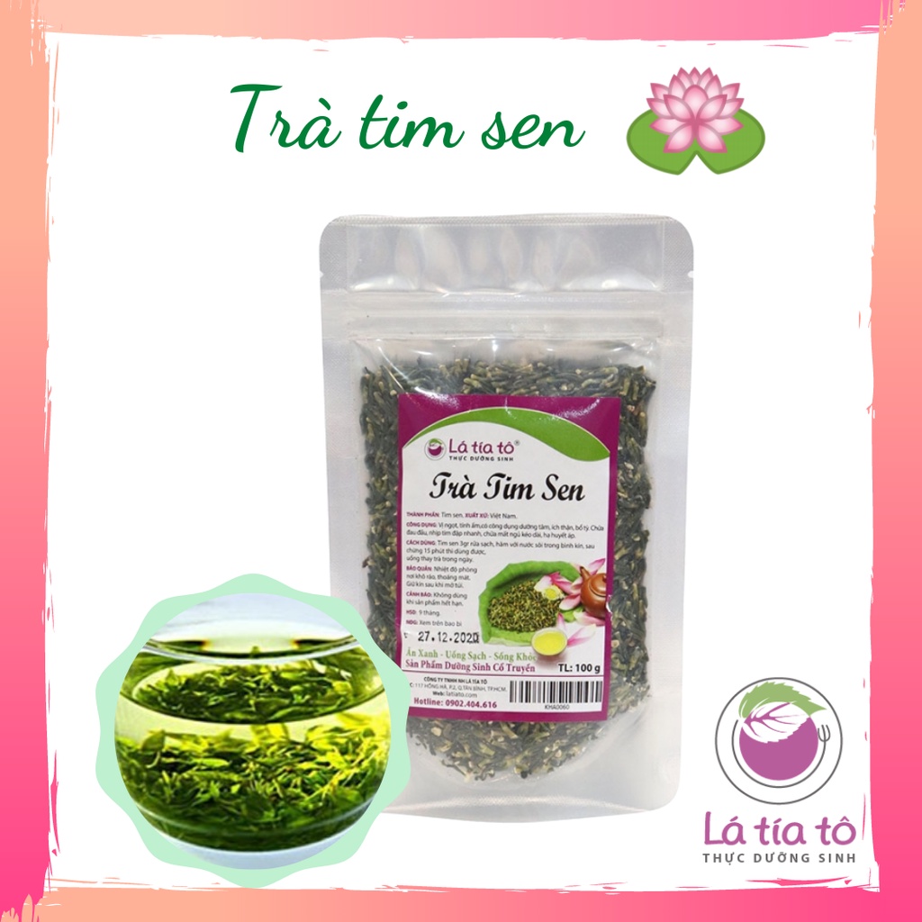 TRÀ TIM SEN KHÔ NGỦ NGON 100GR - LÁ TÍA TÔ