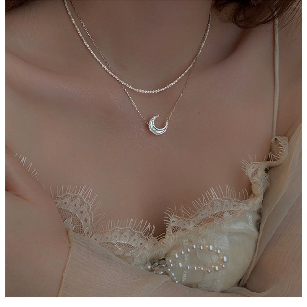 Vòng cổ Hai Lớp Đính Đá Lấp Lánh Phong Cách Harajuku Sang Trọng