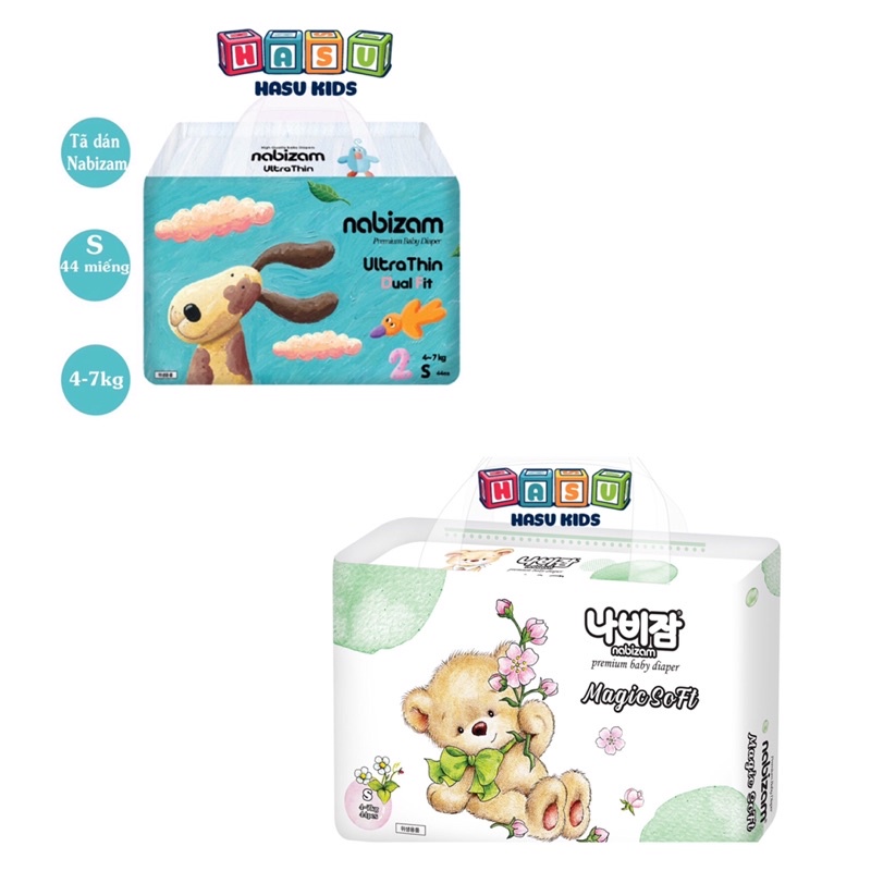 [QUÀ TẶNG HẤP DẪN] COMBO 3 Bịch Tã/Bỉm Dán szie S44 NABIZAM Magicsoft và Ultrathin Nội Địa Hàn Quốc 2022 Siêu Thấm Hút