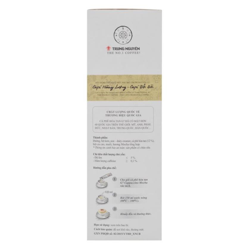 Cà phê sữa hòa tan Trung Nguyên Cappuccino Mocha - cafe Capuchino Hazelnut - Cappuchino Dừa Coconut / capu