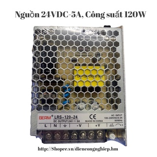 Adapter bộ nguồn 24vdc berm, đổi nguồn tổ ong 220vac sang 24vdc-5a, power supply lrs-120-24dc