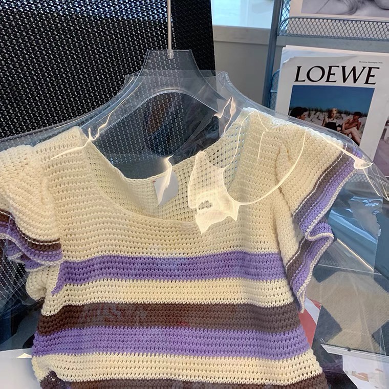 Áo cardigan NRVP dệt kim tay ngắn dáng rộng phong cách Hàn Quốc thiết kế thời trang