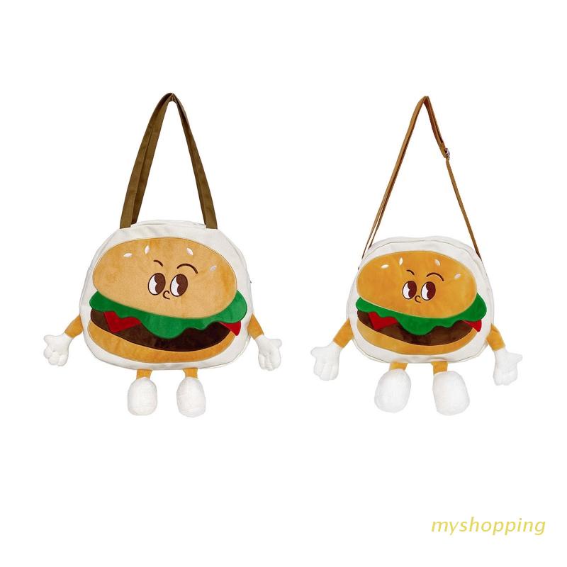 Túi Đeo Chéo Vai Hình Hamburger Dễ Thương Sáng Tạo Đa Năng Dành Cho Học Sinh Giá Đỡ