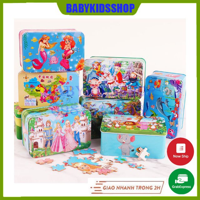 CHỌN MẪU] Đồ chơi tranh ghép 200 miếng Puzzle hộp sắt cao cấp cho bé