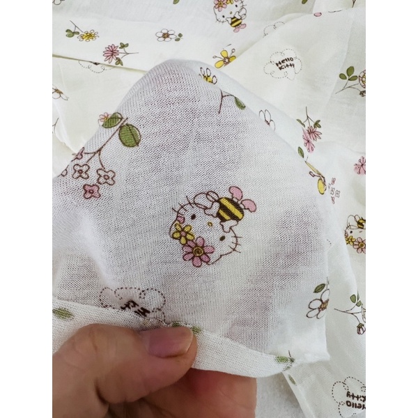 Vải thun cotton 2c hình kitty