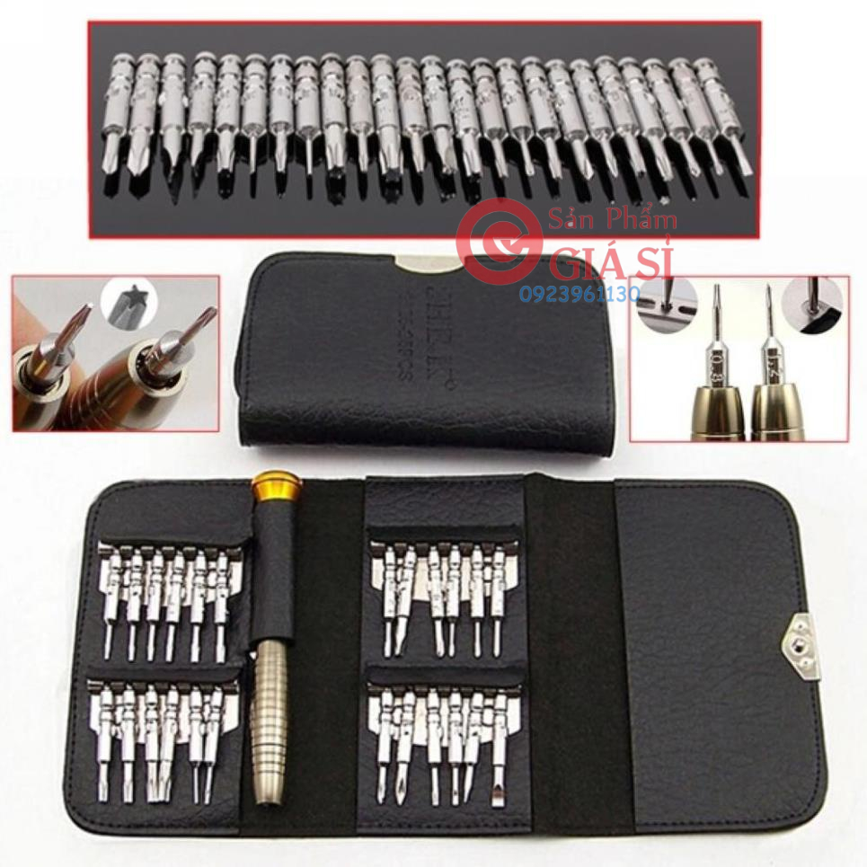 Bộ tua vít đa năng sửa chữa điện thoại screwdriver 25 đầu bóp da Chammart ❤️freeship❤️