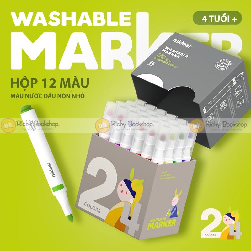 Hộp Bút Dạ Màu Nước An Toàn cho bé Washable Marker Mideer