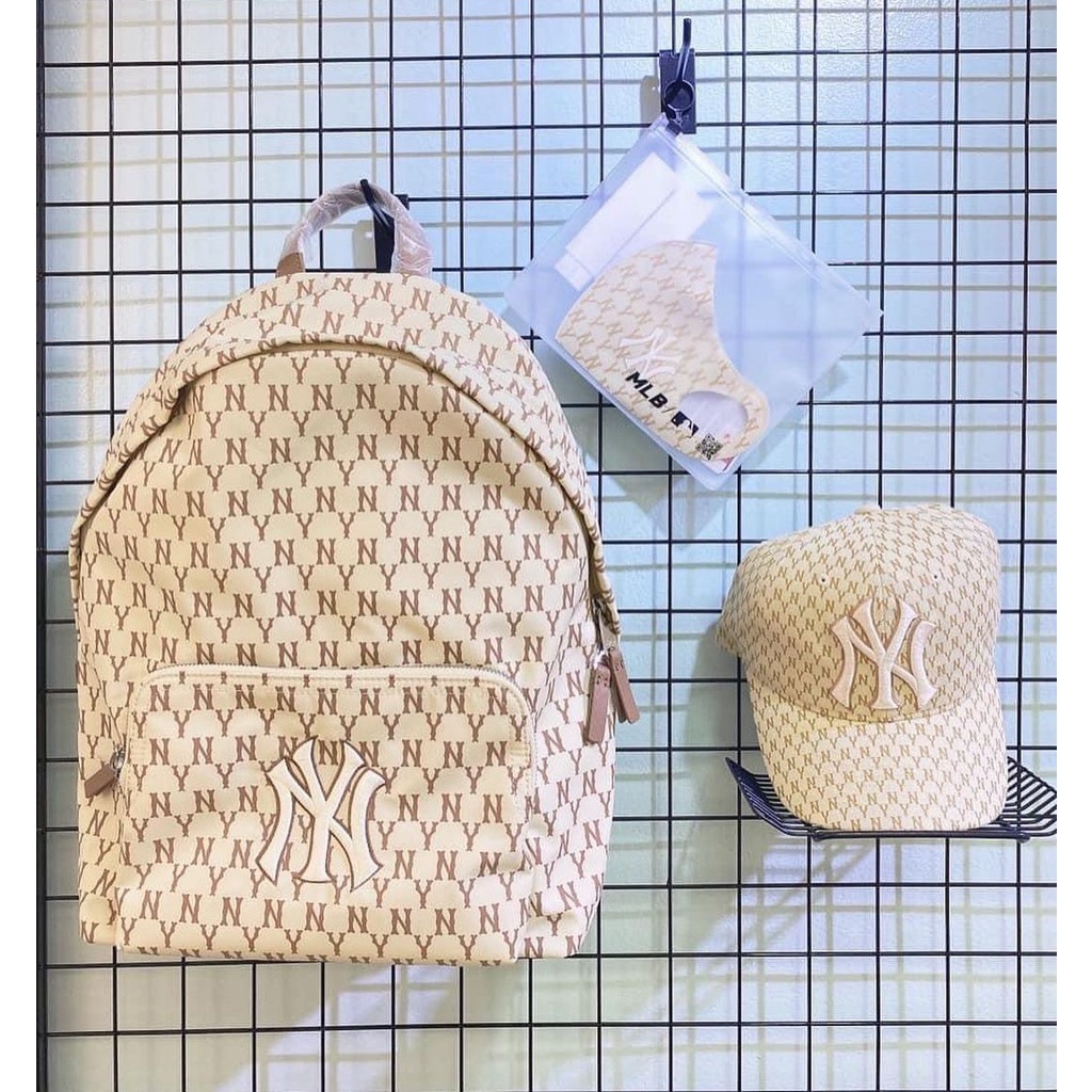 (HÀNG XUẤT XỊN) Balo M//L//B Monogam màu kem đi học, đi làm