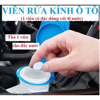 Viên sủi rửa kính ô tô ⚡HÀNG LOẠI ⚡ 1 viên sủi rửa kính rửa sạch mọi vết bẩn cứng đầu mà không gây nhờn rít