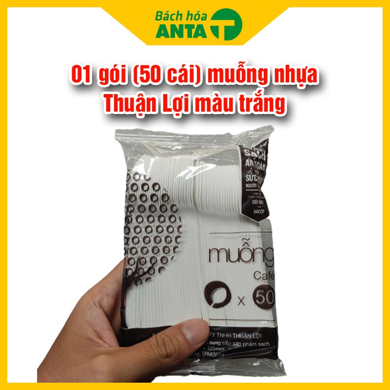 01 gói 50 muỗng nhựa tiện lợi cao cấp Thuận Lợi - Muỗng cafe dùng một lần giá rẻ