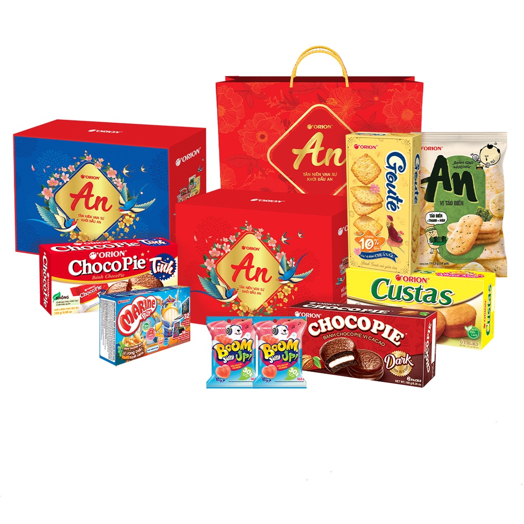 Bộ Quà Tết Orion An II năm 2022 Hộp 928,7g - Có kèm túi giấy | BigBuy360 - bigbuy360.vn