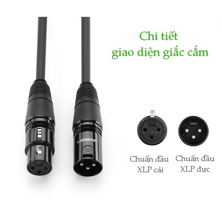 Dây Nối Dài Mic Cổng Canon Cao Cấp Ugreen AV130 - BH 18T Chính Hãng