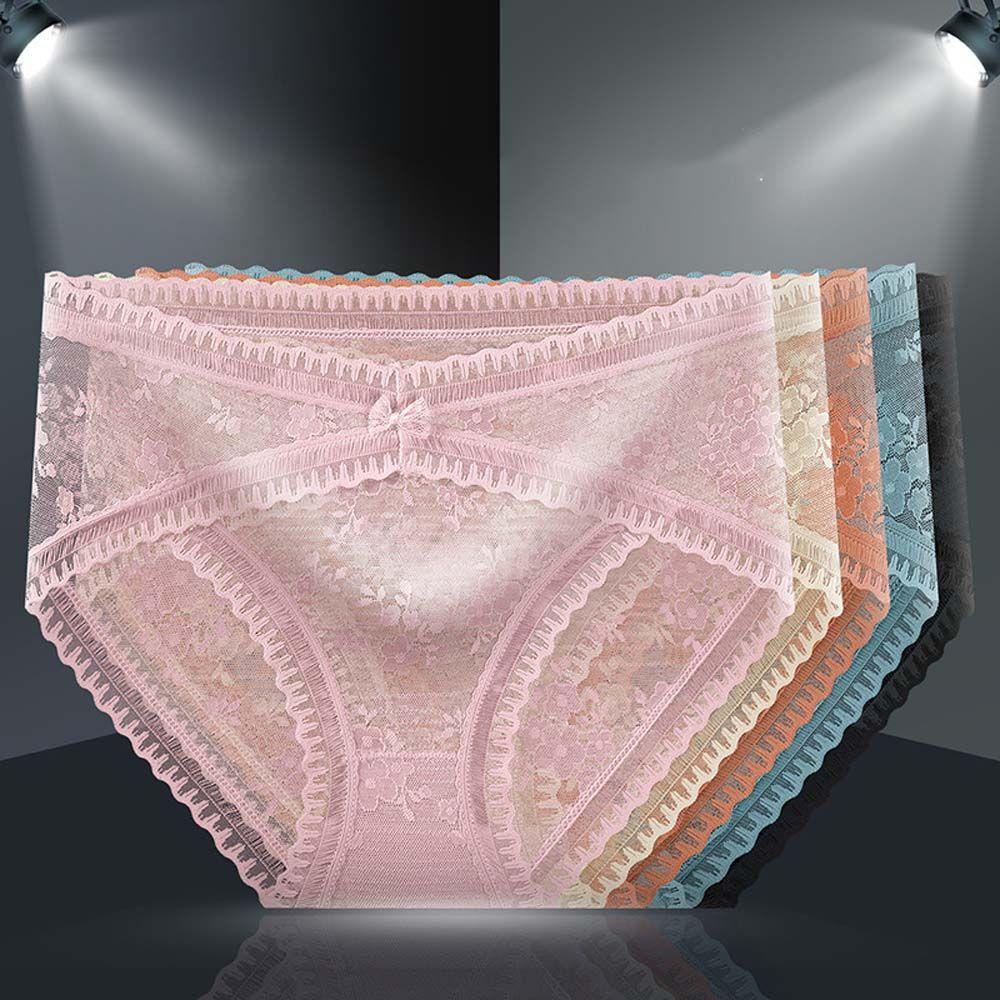 SOMEDAYZL Quần Lót Ren Hoa Lưng Thấp Đính Nơ Gợi Cảm