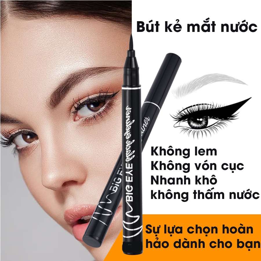 Bút Kẻ Mắt Nước Siêu Mảnh BIG EYE  Nhanh Khô, Chống Thấm Nước, Lâu Trôi, Không Nhòe