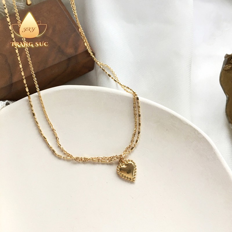 🔥🔥Vòng cổ dây chuyền nữ Màu vàng Dây xích xương đòn Cổ điển Cá Tính Phong Cách Hàn Quốc ins Hình trái tim VC-023